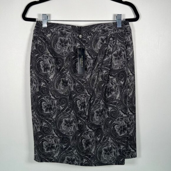 NWT TALBOTS WOOL Blend Paisley Wrap Pencil Lined Knee Length Skirt Size 4 - Picture 5 of 15